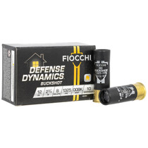 Fiocchi 12BK008 Defense Dynamics 12Gauge 2.75" 8Pellets 00 Buck Shot 10 Per Box/25 Case