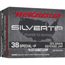 Winchester Ammo W38PST Silvertip 38Special+P 125gr Silvertip Jacket Hollow Point 20 Per Box/10 Case