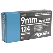 Aguila 1E092125 9mm Luger 124gr Jacketed Hollow Point 50 Per Box/10 Case