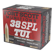 Fort Scott Munitions 38SPL080SCV Tumble Upon Impact (TUI) 38Special+P 80gr Solid Copper Spun 20 Per Box/25 Case