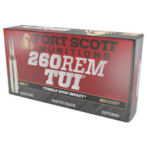 Fort Scott Munitions 260123SCV2 Tumble Upon Impact (TUI) 260Rem 123gr Solid Copper Spun 20 Per Box/25 Case