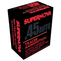 Supernova PMSN45ACR Red Tracer Non Corrosive 45 ACP 225 gr Full Metal Jacket 20 Per Box/ 50 Cs
