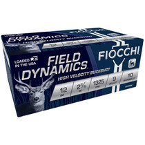 Fiocchi 12HV9P Field Dynamics 12Gauge 2.75" 9Pellets 00Buck Shot 10 Per Box/25 Case