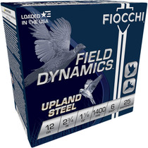 Fiocchi 12HVST6 Field Dynamics Upland Steel 12Gauge 2.75" 1 1/8oz 6Shot 25 Per Box/10 Case
