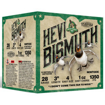 HEVI-Shot HS18434 HEVI-Bismuth Waterfowl 28Gauge 3" 1oz 4Shot 25 Per Box/10 Case