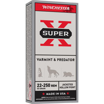 Winchester Ammo X22250HP Super X Varmint & Predator 22-250Rem 55gr Jacketed Hollow Point 20 Per Box/10 Case