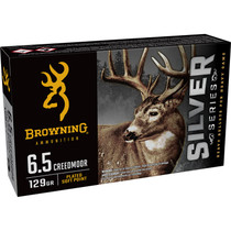 Browning Ammo B192600651 Silver 6.5Creedmoor 129gr Plated Soft Point 20 Per Box/10 Case