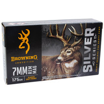 Browning Ammo B192600071 Silver 7mmRem Mag 175gr Plated Soft Point 20 Per Box/10 Case