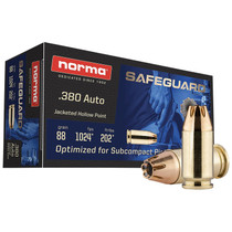 Norma Ammunition 803807680 Safeguard 380ACP 88gr Jacketed Hollow Point 50 Per Box/20 Case