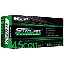 Ammo Inc 45C250TMCSTRKGRN50 Streak Visual (GREEN) 45Colt 250gr Total Metal Case 50 Per Box/20 Case