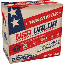 Winchester Ammo USAV128 USA Valor 12Gauge 2.75" 1 1/8oz 8Shot 25 Per Box/10 Case