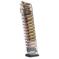 ETS Group GLK9170 Pistol Mags Competition Legal 27rd Extended 9mm Luger Compatible w/Glock 17/18/19/19X/26/34/45 Gen1-5 Clear Polymer