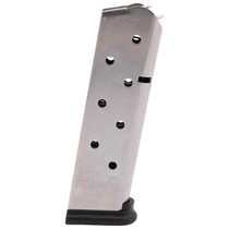CMC Products 17130 Power Mag Railed 8rd 45 ACP Fits 1911 Government Stainless Steel w/ Black Base Pad