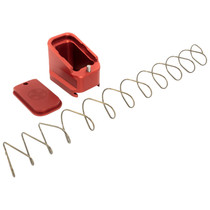 Shield Arms G17ME5RED Magazine Extension +5 Extended 40 S&W/9mm Luger Compatible w/Glock 17/19X/22/34/35/45, Red Anodized Aluminum
