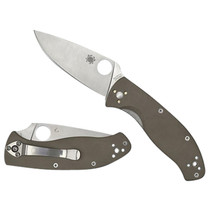 Spyderco C122GBNM4P Tenacious 3.35" Folding Plain CPM M4 Blade/ Brown Textured G10 Handle Includes Pocket Clip