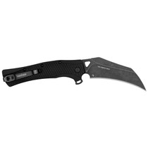 Kershaw 1423 Dawnstar Tactical 3.50" Folding Hawkbill Plain Blackwash 8Cr13MoV SS Blade, Black Textured Glass Filled Nylon Handle