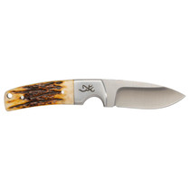 Browning 3220509B Buckmark Hunter 3" Fixed Drop Point Plain 8Cr13MoV SS Blade, Brown Jigged Ox Bone Handle, Box
