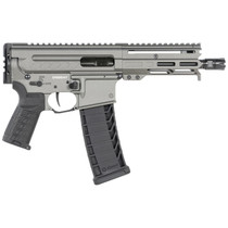 CMMG 94A6867TNG Dissent MK4 9mm Luger 33+1 6.50", Tungsten Gray Rec, Picatinny Brace Adapter, 5.50" M-LOK Handguard, Left Side Charging Handle, Zeroed Linear Comp, Zeroed Drop-In Single Stage Trigger