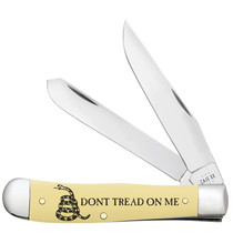 Case XX 'Don't Tread On Me' Trapper 6089 Yellow Delrin Stainless Steel Pocket Knife