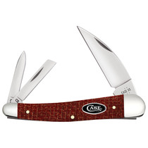 Case XX Seahorse Whittler Dark Red Burlap Micarta 12276 Carbon Steel Pocket Knife