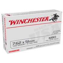 Winchester Lake City M80 .308/7.62x51mm NATO 149GR FMJ 20 Rounds