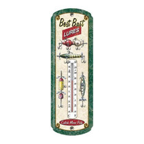 FISHING LURE TIN THERMOMETER
