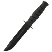 Ka-Bar 1259 Fixed Blade Knife 5.25" Clip Point Black Carbon Steel Blade