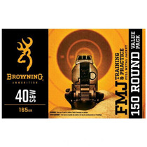 Browning Training & Practice 165 Grain FMJ 40 S&W Ammo 150 Rounds