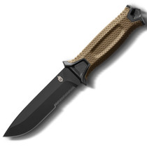 Gerber Strongarm Black/Coyote Brown Fixed Blade Serrated Edge Drop Point Black Berry Molle Sheath