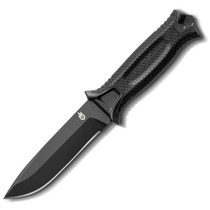 Gerber Strongarm Black/Black Brown Fixed Blade Knife Pain Edge Drop Point Black Molle Sheath