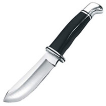 Buck Skinner Fixed Blade 4" 420HC SS Blade Phenolic Handle Black, Sheath