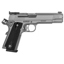 Sig 1911 9MM 5" Barrel Match Elite Stainless Finish SAO Adjustable Sights Blackwood Grip (2) 9RD Steel MAG