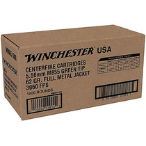 Winchester 5.56 NATO 62GR M855 FMJ Green Tip Case of 1000 Rounds