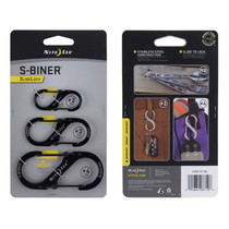 Nite-Ize S-Biner Slidelock Stainless Steel 3 Sizes Ss Black
