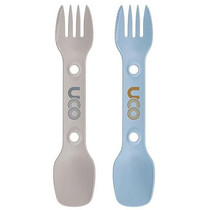 Utility Spork 2Pk W/Cord Stoneblue+Sand