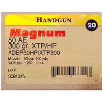 Magnum Research 50 Action Express 300GR Hornady XTP Jacketed HP 20 Rounds