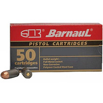 Barnaul Pistol Cartridges .380 ACP 94GR FMJ Polycoated Steel Cased Cartridges 50 Rounds