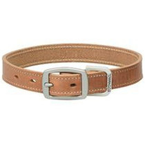 Straight Collar Leather - Russett, 1" x 19"