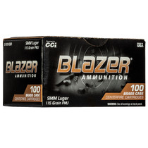 CCI Blazer Brass Handgun Ammunition 9mm Luger 115GR 100 Rounds