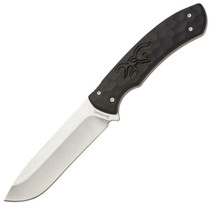 Browning Large Skinner Primal Fixed Blade Knife 3.25" Drop Point 8Cr14MoV Stainless Polished Blade Polymer Handle Black