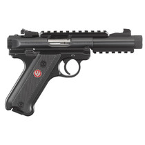 Ruger Mark IV Tactical .22 LR 4.4 Inch Threaded Barrel Adjustable Rear Sight Top/Bottom Picatinny Rail Checkered Natural Angle Grip 10 Round