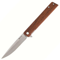 Buck Knifes 256 Decatur Folding 3.5" Drop Point 7Cr17MoV Stainless Satin Blade Wood Handle Brown
