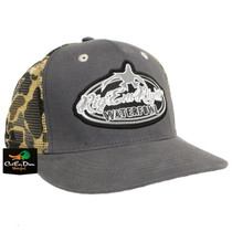 RIG'EM RIGHT WATERFOWL GRAY TRUCKER HAT WITH VINTAGE CAMO MESH