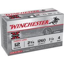 Winchester Super-X Turkey Ammunition 12 Gauge 2-3/4" 1-1/2 oz #4 Copper Plated Shot 10 Rounds