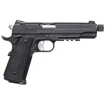 Sig 1911 45 ACP 5.6In TAC OPS Black SAO Siglite Ergo XT Grip (4) 8RD Steel MAG Rail Threaded (.578X28 RH)