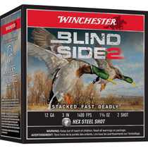 Winchester Blind Side 2 12 Gauge 3" #2 Steel Shot 1-3/8 oz Lead Free 25 Rounds