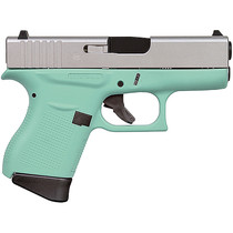Glock G43 9mm 6rd Robin Egg Blue Frame Stainless Slide