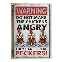 Rivers Edge TIN 12" X 17" DO NOT MAKE CHICKENS ANGRY