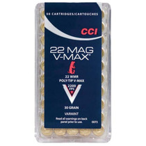 CCI 0073 Varmint 22WMR 30 GR VMax 50 Rounds