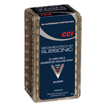 CCI 0074 Varmint 22LR 40 GR SubSonic Segmented HP 50 Rounds